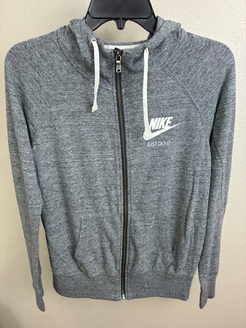 Nike Grey Full Zip Long Sleeve Activewear Athletic Hoodie Women's Small